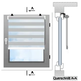 Na ramie okiennej za pomocą uchwytu zaciskowego (bez wiercenia)