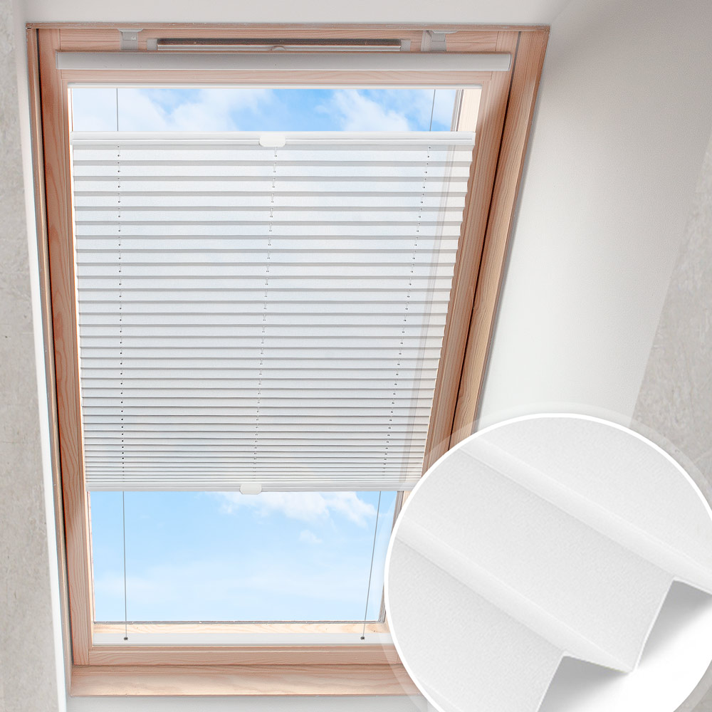 Plisa do okna dachowego śnieżnobiała | nieprzezroczysta