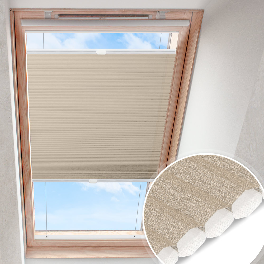 Plisa do okna dachowego ciemny beż | Wabe