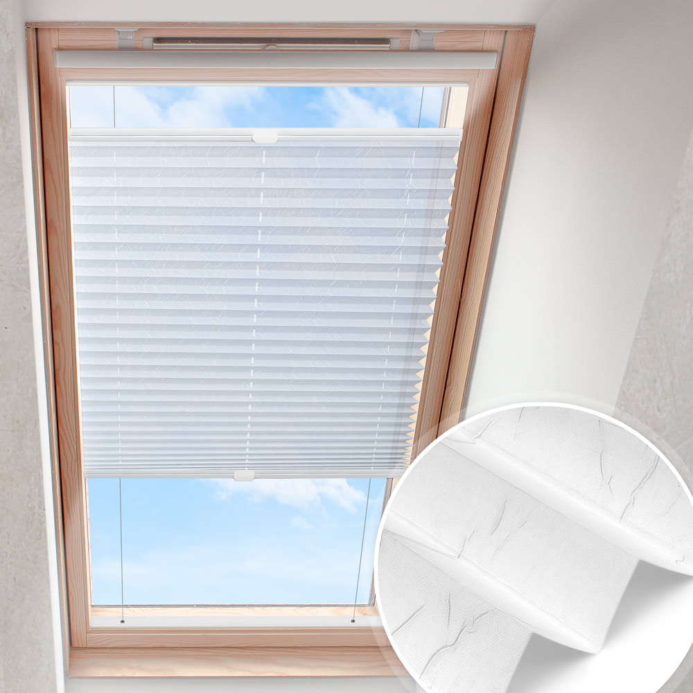 Plisa do okna dachowego Lilienweiß | crushoptik