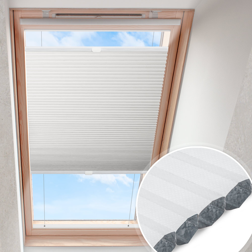 Plisa do okien dachowych Kaltweiß | zaciemniająca Wabe