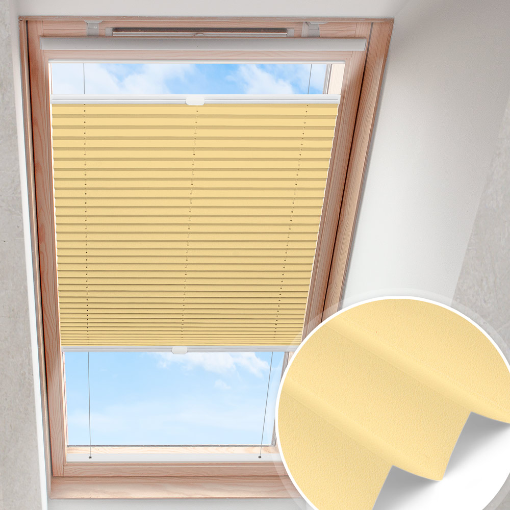 Plisa do okna dachowego Żółta | nieprzezroczysta
