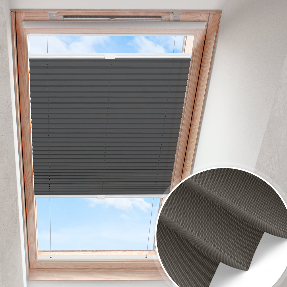 Plisa do okien dachowych Ciemnoszara | nieprzezroczysta