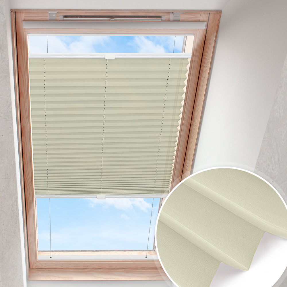 Plisa do okna dachowego Kremowa | nieprzezroczysta