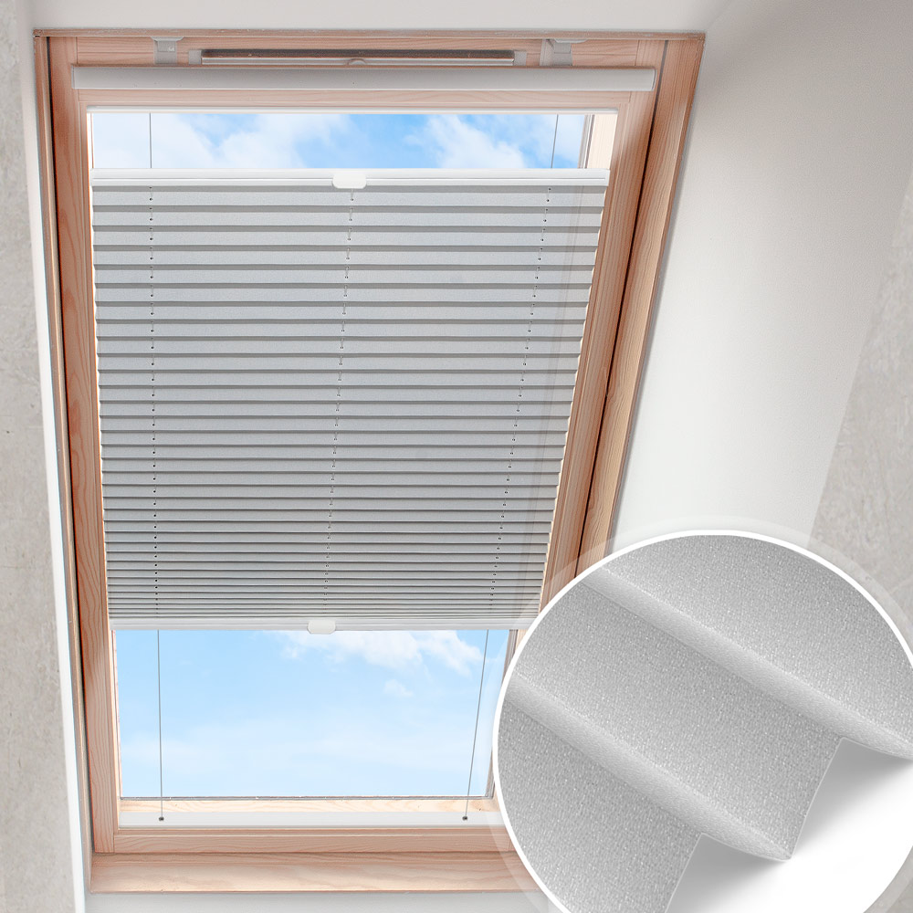 Dachfensterplissee Platiniumszary | perłowy